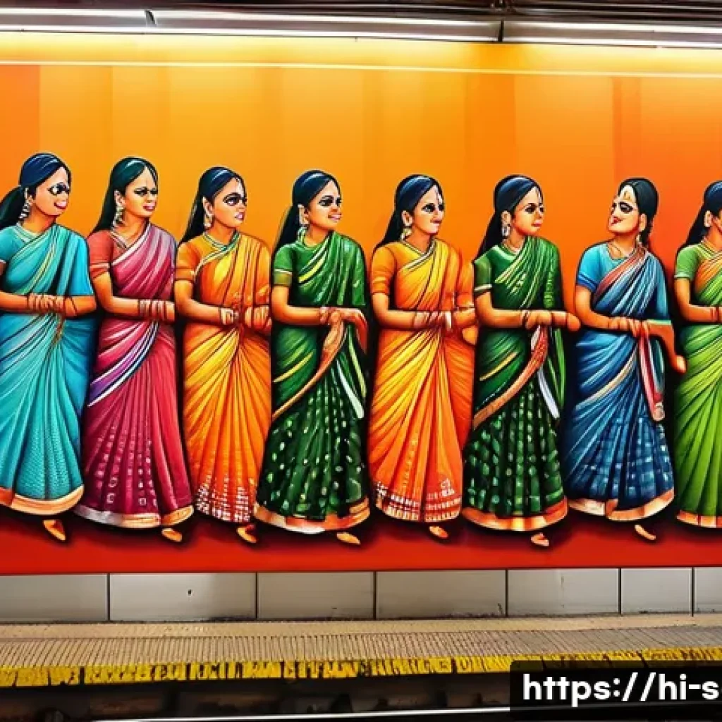 지하철 아트와 컬러 테라피 - **Vibrant Cultural Journey in a Modern Metro Station**
    A bustling, well-lit modern metro station...