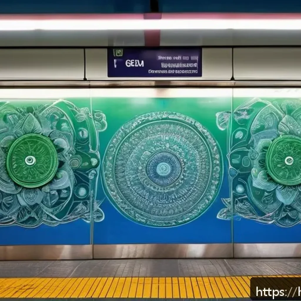지하철 아트와 디지털 미디어 - A bustling metro station platform in India adorned with large, high-resolution digital panels displa...